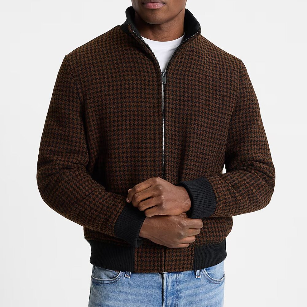 NWT Express Bomber Jacket- Houndstooth - Picture 2 of 7